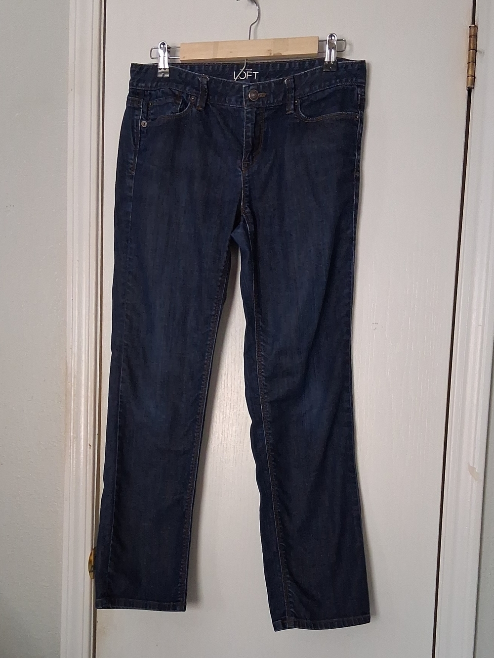 Ann Taylor LOFT Dark Blue Modern Straight Leg Midrise Jeans Sz 6P/28